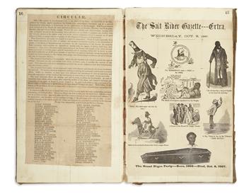 (RHODE ISLAND.) Scrapbook of Providence-area political cartoons, clippings, and ephemera kept by Samuel A. Irons.